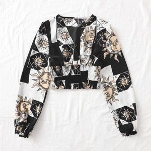 Sun and Moon blouse, fitted crop